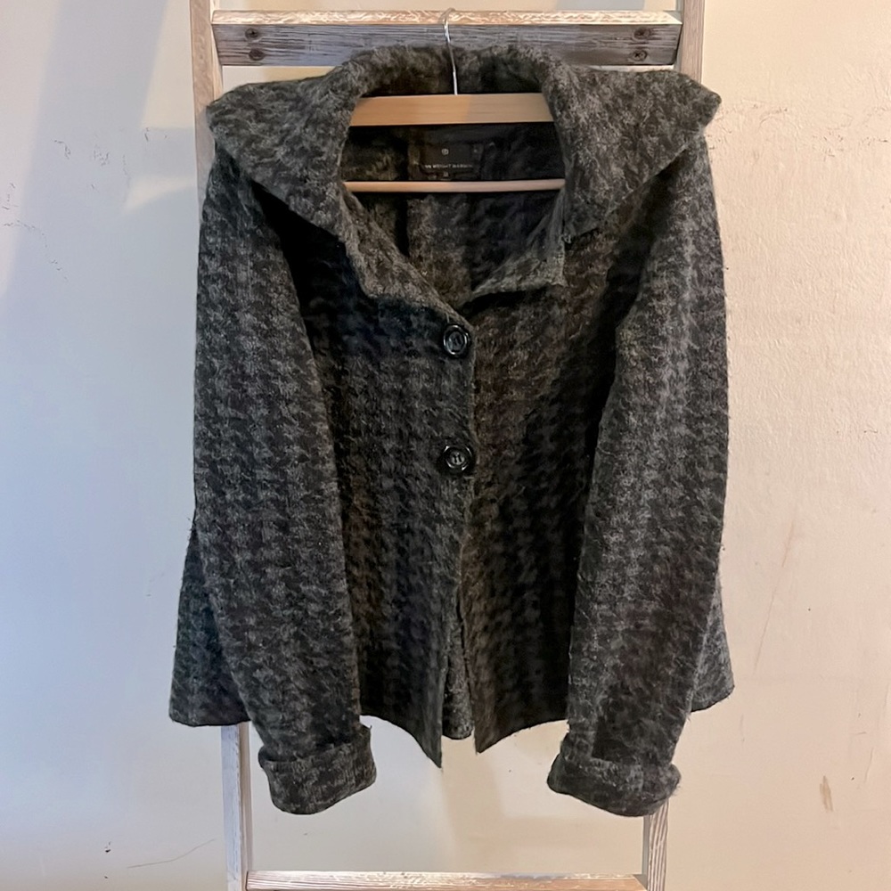 Dark Grey Wool Sweater Jacket